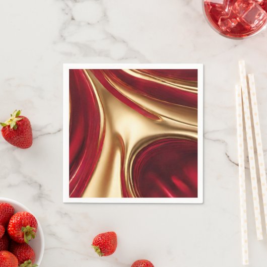 Elegant -Rood en Goud- Servet (Insitu)