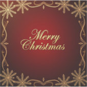 Elegant rood en goud vrolijk kerstontwerp sticker (Voorkant)