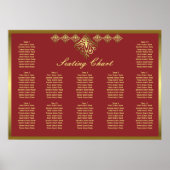 Elegant Rood- en Goud-weddenschappen Poster (Voorkant)