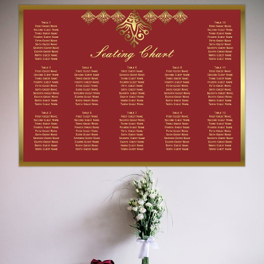Elegant Rood- en Goud-weddenschappen Poster