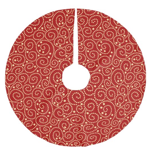 Elegant rood en goud wervelt patroon kerstboom rok (Voorkant)