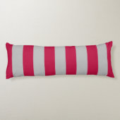 Elegant rood en grijs gestreept Gezegde Lichaamskussen (Achterkant)