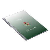 Elegant rood en groen spiraalnotitieboek notitieboek (Rechterzijde)