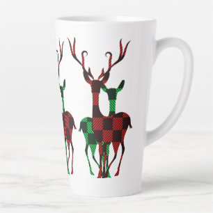Elegant Rood- en Groene Buffalo Plays Reindeer Cou Latte Mok