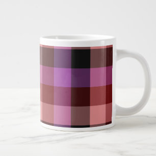 Elegant rood en pruim geruit naadloos patroon extra grote beker