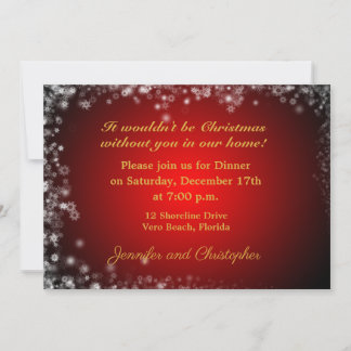 Elegant Rood en Wit Kerstfeest Kaart