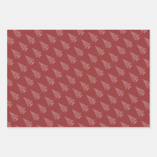 Elegant Rood en Wit Kerstmis Inpakpapier Vel (Voorkant 3)