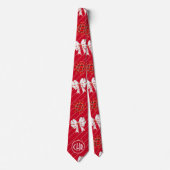 Elegant rood en wit lint stropdas (Voorkant)