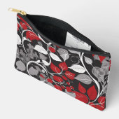 Elegant rood en zwart blad ontwerp etui (Open)