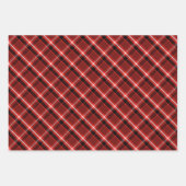Elegant rood en zwart geruite patroon inpakpapier vel (Voorkant 2)