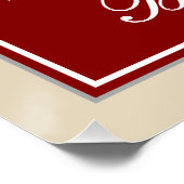 Elegant, rood, Faux Gold 17e verjaardag; Naam op m Perfect Poster (Hoek)