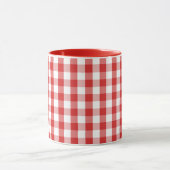 Elegant rood geruit patroon mok (Midden)