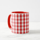 Elegant rood geruit patroon mok (Voorkant links)