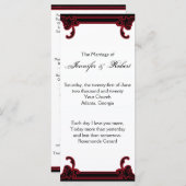 Elegant rood gotisch Lijst bruiloft programma (Voorkant / Achterkant)