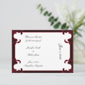 Elegant Rood Gotisch Lijst Bruiloft Save the Date (Staand voorkant)