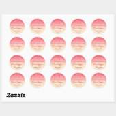 Elegant rood goud glitter zoet zestien verjaardag ronde sticker (Vel)