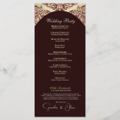 Elegant Rood & Goud Monogram Trouwprogramma Programma (Achterkant)