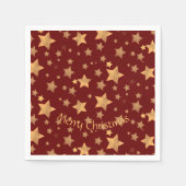 Elegant rood gouden sterpatroon kerst servet (Voorkant)