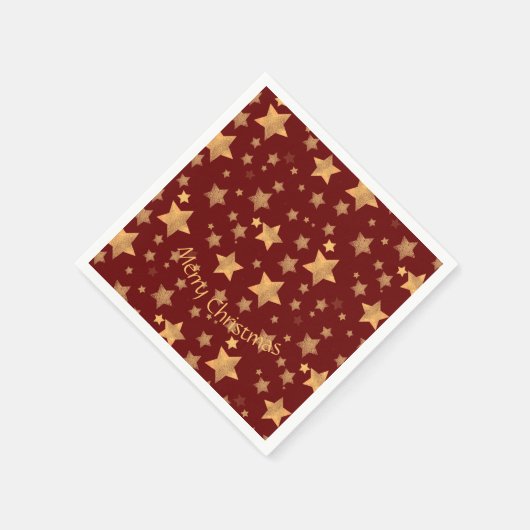 Elegant rood gouden sterpatroon kerst servet (Hoek)