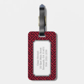 Elegant rood Grieks zeer belangrijk geometrisch Bagagelabel (Achterkant verticaal)