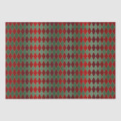 Elegant Rood Groen Harlekijn Luxe Patroon Tissuepapier (Voorkant)