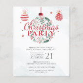 Elegant Rood Groen Kerstvakantie Feest Flyer (Voorkant)