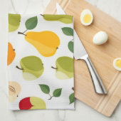 Elegant rood groen Sinaasappel appels peren Patroo Theedoek (Quarter Fold)