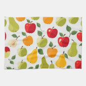 Elegant rood groen Sinaasappel appels peren Patroo Theedoek (Horizontaal)