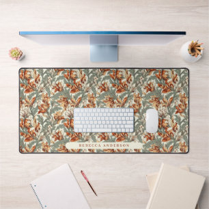 Elegant rood groen  stijl bloemmotief bureaumat