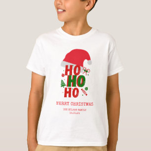 Elegant rood groen wit vrolijk kerstfeest t-shirt