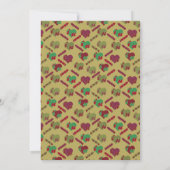 Elegant rood hart patroon Moderne bruiloft Kaart (Achterkant)