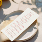Elegant Rood & Ivoor Trouwdiner Menu