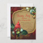 Elegant rood kardinaal kerstfeest kaart (Voorkant)