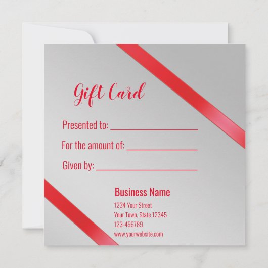 Elegant rood lint met Radeaubont met Kaart van Rad (Achterkant)