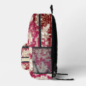 Elegant  rood meer toile de jouy monogram do bedrukte rugzak (Rechts)