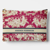 Elegant  rood meer toile de jouy monogram etui (Voorkant)