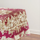 Elegant  rood meer toile de jouy monogram tafelkleed (Voorbeeld)