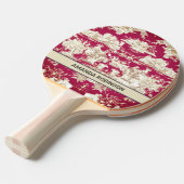 Elegant rood meer toile de jouy monogram tafeltennisbatje (Voorkant Gekanteld)