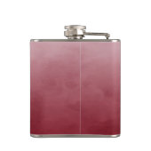 Elegant rood met eenvoudig goudmonogram heupfles (Achterkant)