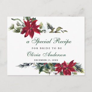Elegant rood Poinsettia Vrijgezellenfeest Recept K Briefkaart