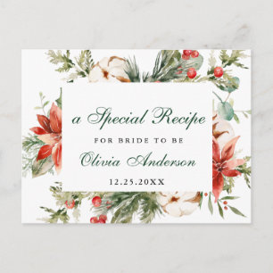 Elegant rood Poinsettia Vrijgezellenfeest Recept K Briefkaart