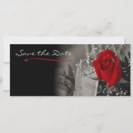 Elegant Rood Rose Zwart en Wit Save the Date