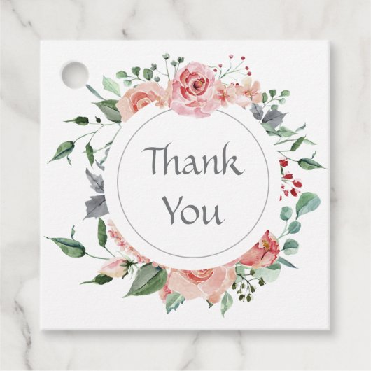 Elegant rood roze roos bruiloft dank u bedankjes labels (Voorkant)