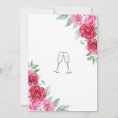 Elegant Rood Roze Rose Bloemen Minimal Vrijgezelle Kaart (Achterkant)