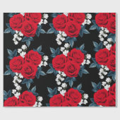 Elegant rood rozenwrapppapier cadeaupapier (Vlak)
