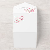 Elegant rood script Happy Holiday fotokaart All In One Uitnodiging (Buitenkant)