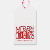 Elegant rood script Merry Christmas Custom Cadeaulabel (Voorkant)