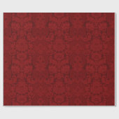 Elegant Rood Victoriaans Damask Cadeaupapier (Vlak)