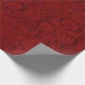 Elegant Rood Victoriaans Damask Cadeaupapier (Hoek)