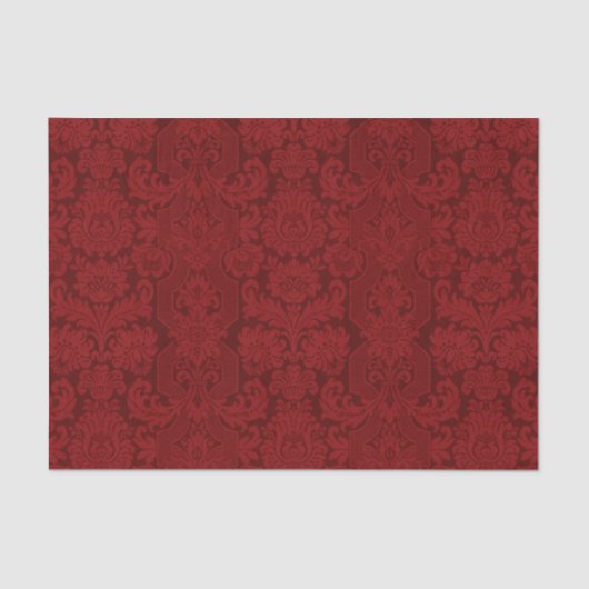 Elegant Rood Victoriaans Damask Tissuepapier (Voorkant)